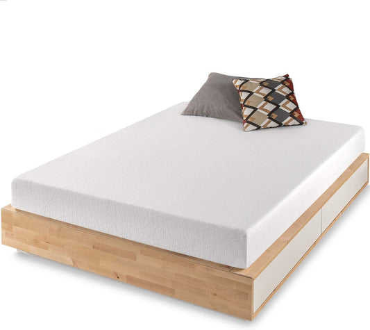 8 Inch Twin Mattress Bed-In-A-Box, Green Tea Memory Foam, White